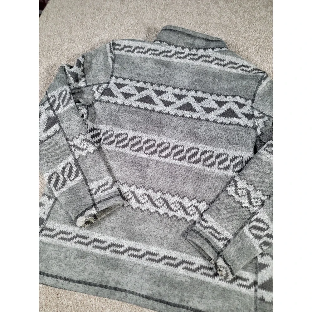 The North Face Gordon Lyons Novelty 1/4 Zip Sweater Mens XL Gray Fleece Aztec
